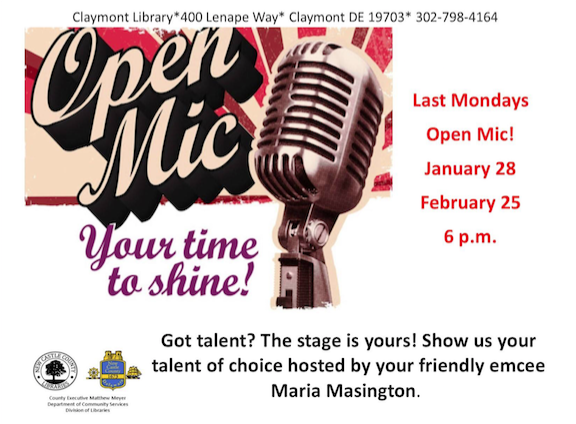 Claymont Library Open Mic